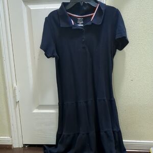 French Toast Dark Blue Polo Dress